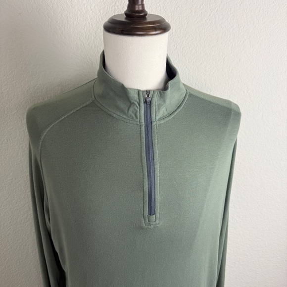 Freefly Mens light weight long sleeve pull over 1/4 zip | Green | M - Picture 2 of 10